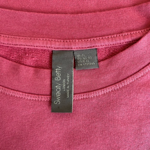 Sweaty Betty After Class Crop Sweatshirt | pink | size UK medium / US 8-10 - Picture 5 of 11